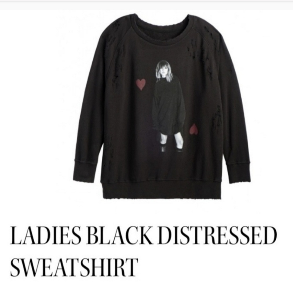 SOLD Taylor Swift Ladies Distressed Sweatshirt M/L